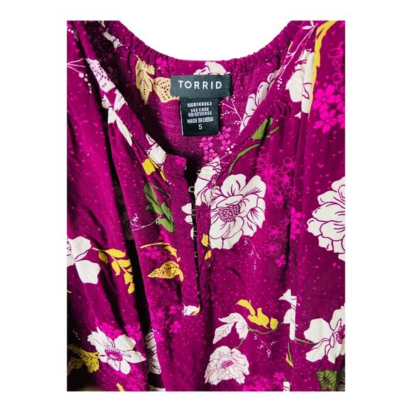 Torrid Challis Crochet Trim Cold Lace-Up Shoulder Size 5X for Women's - Picture 6 of 10